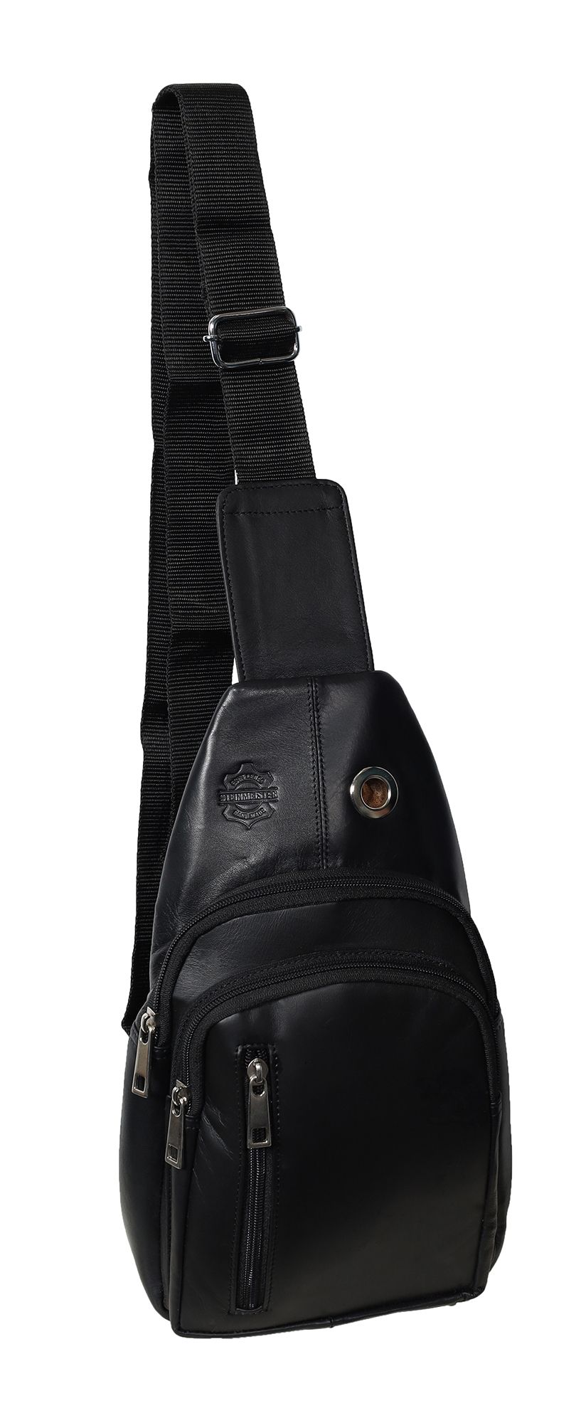 Steinmeister Brusttasche aus Echtleder, schwarz