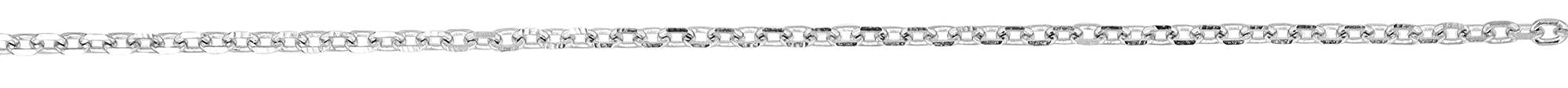 "Argenta" 925/- Echt Silber Halskette, Flachpanzermuster 42+3 cm/ 0,6mm, rhodiniert, 4 Stück