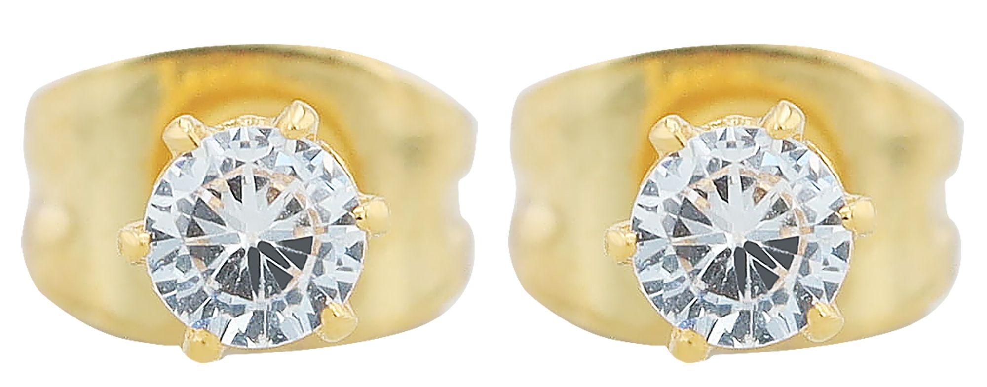 "Joss" Edelstahl Ohrstecker Ø 3 mm, Zirkonia, goldfarben