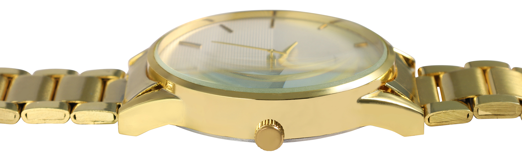 Alain Miller Herrenuhr mit Metallband, goldfarben, Ø 4,5 cm
