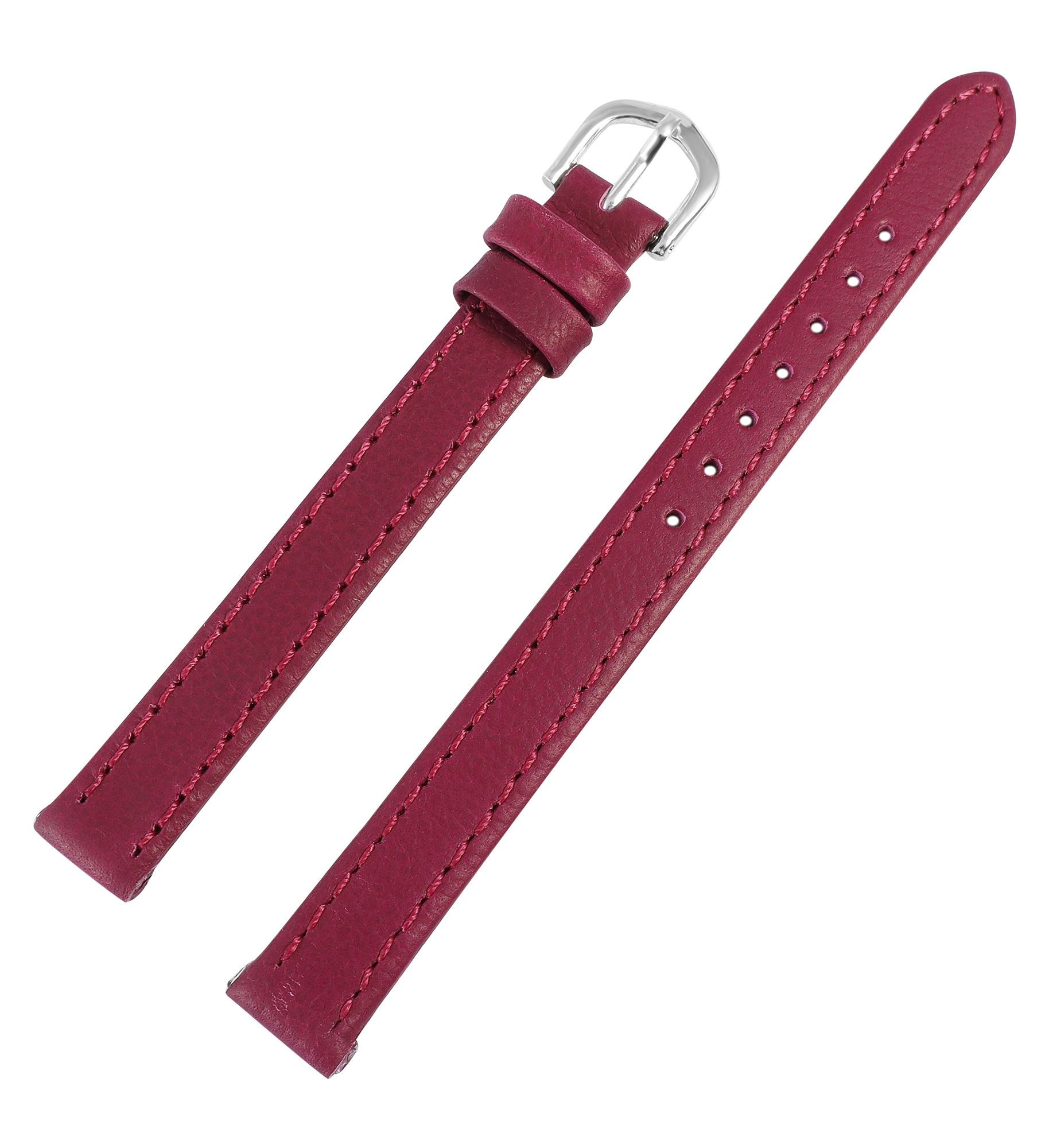 Echtleder-Uhrenarmband "super-soft", fuchsia-pink, Naht, 14 mm