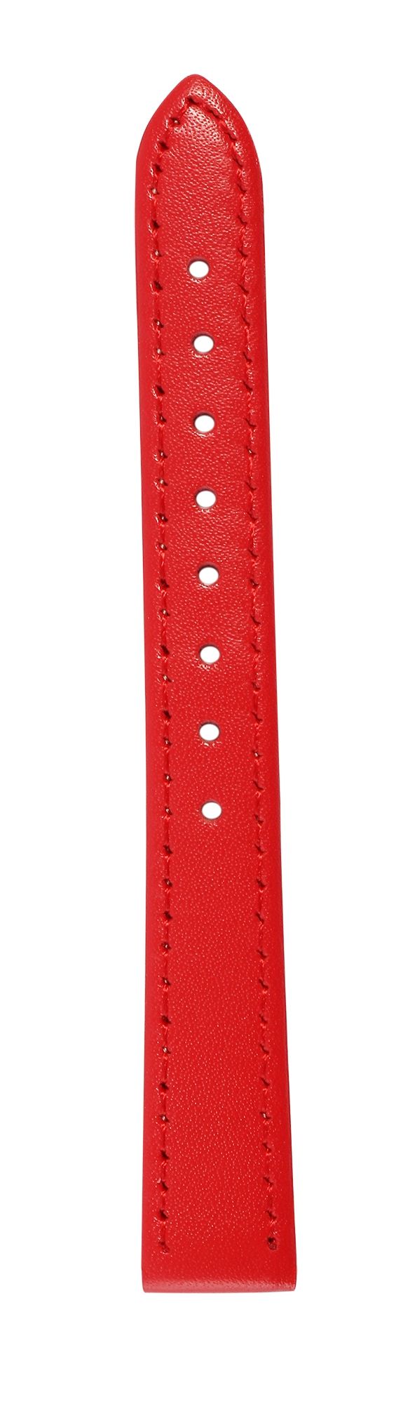 Uhrenarmband aus Echtleder, genäht, rot, 14 mm