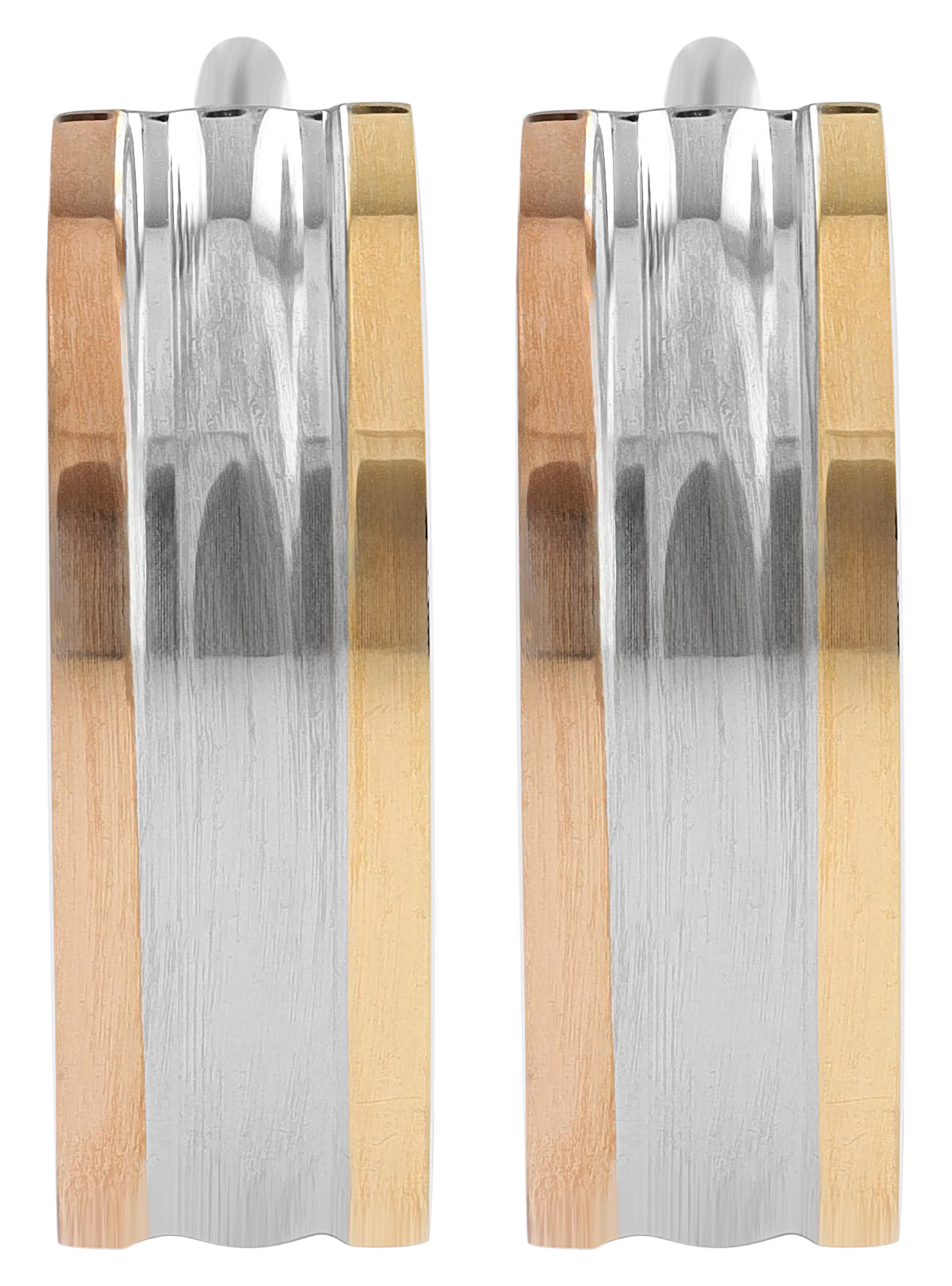 "Nina" Edelstahl Klapp-Creolen, tricolor