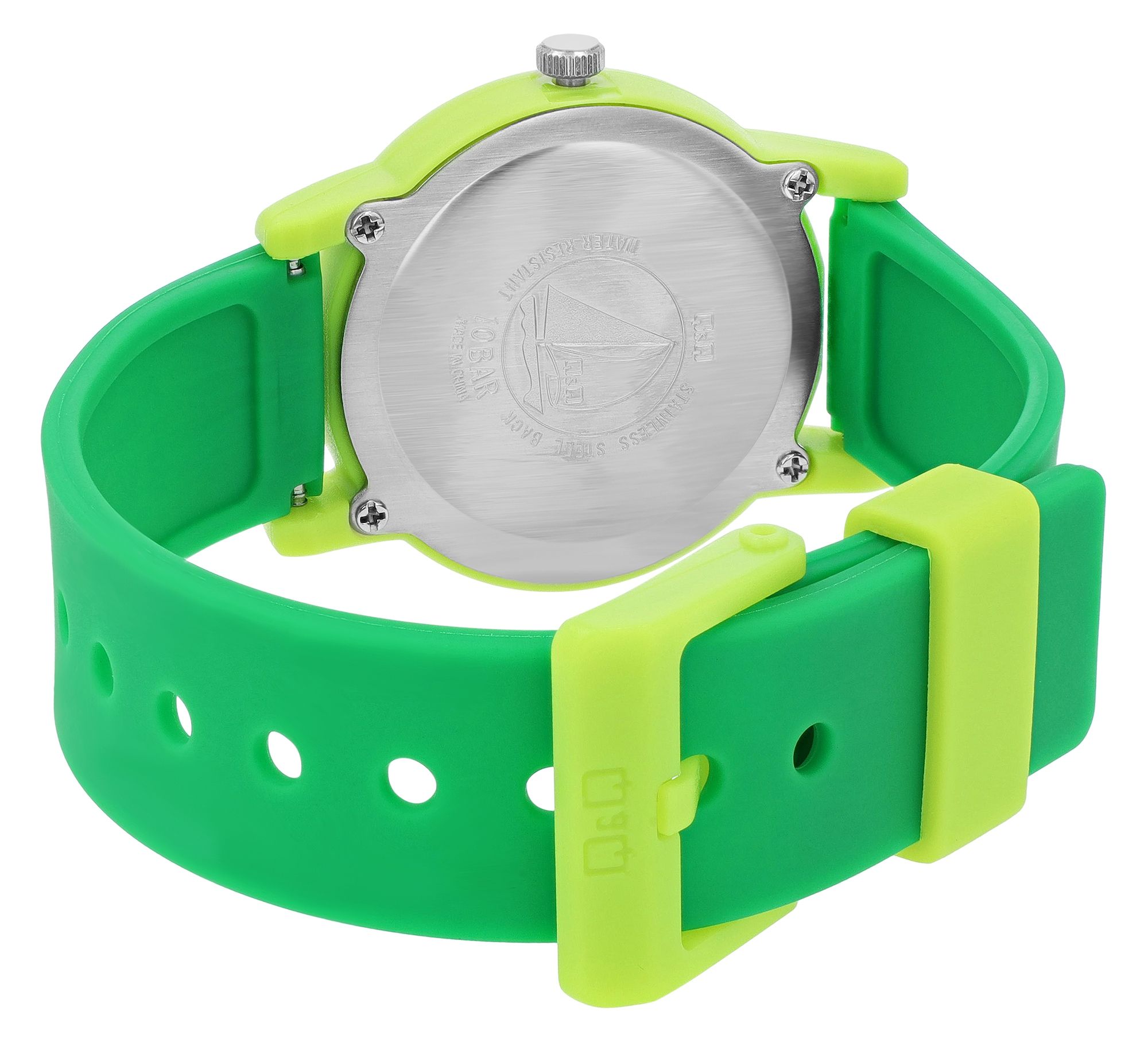 Q&Q Kinderuhr, Kunststoff, Silikonarmband, "Tennis", 10 ATM, Ø 32 mm