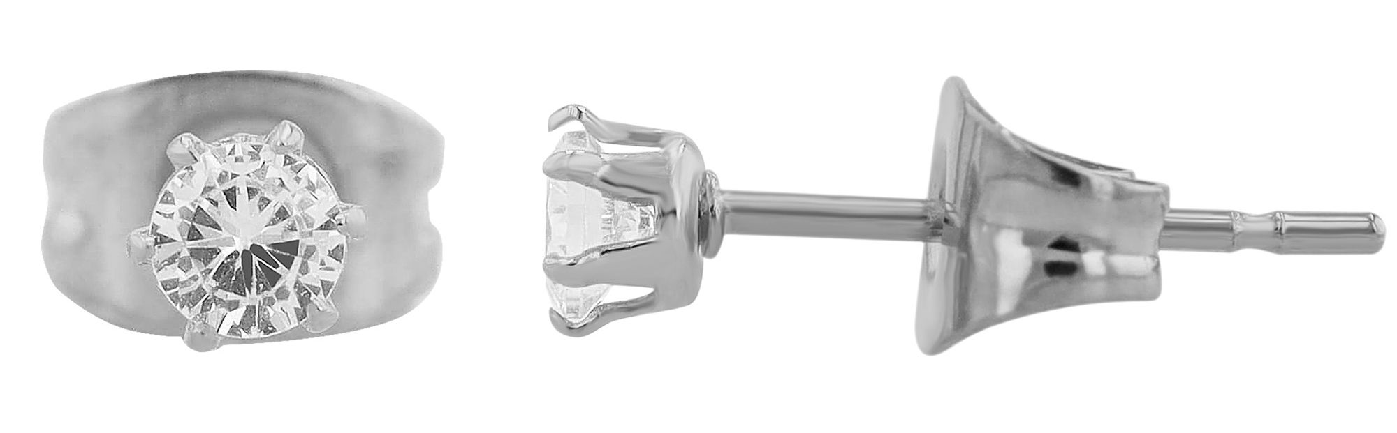 "Joss" Edelstahl Ohrstecker Ø 3 mm, Zirkonia, silberfarben