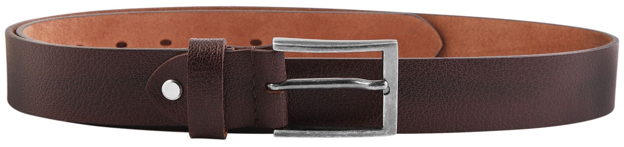 Leonardo Verrelli Echtleder Gürtel, dunkelbraun, kürzbar, 90 cm - 140 cm