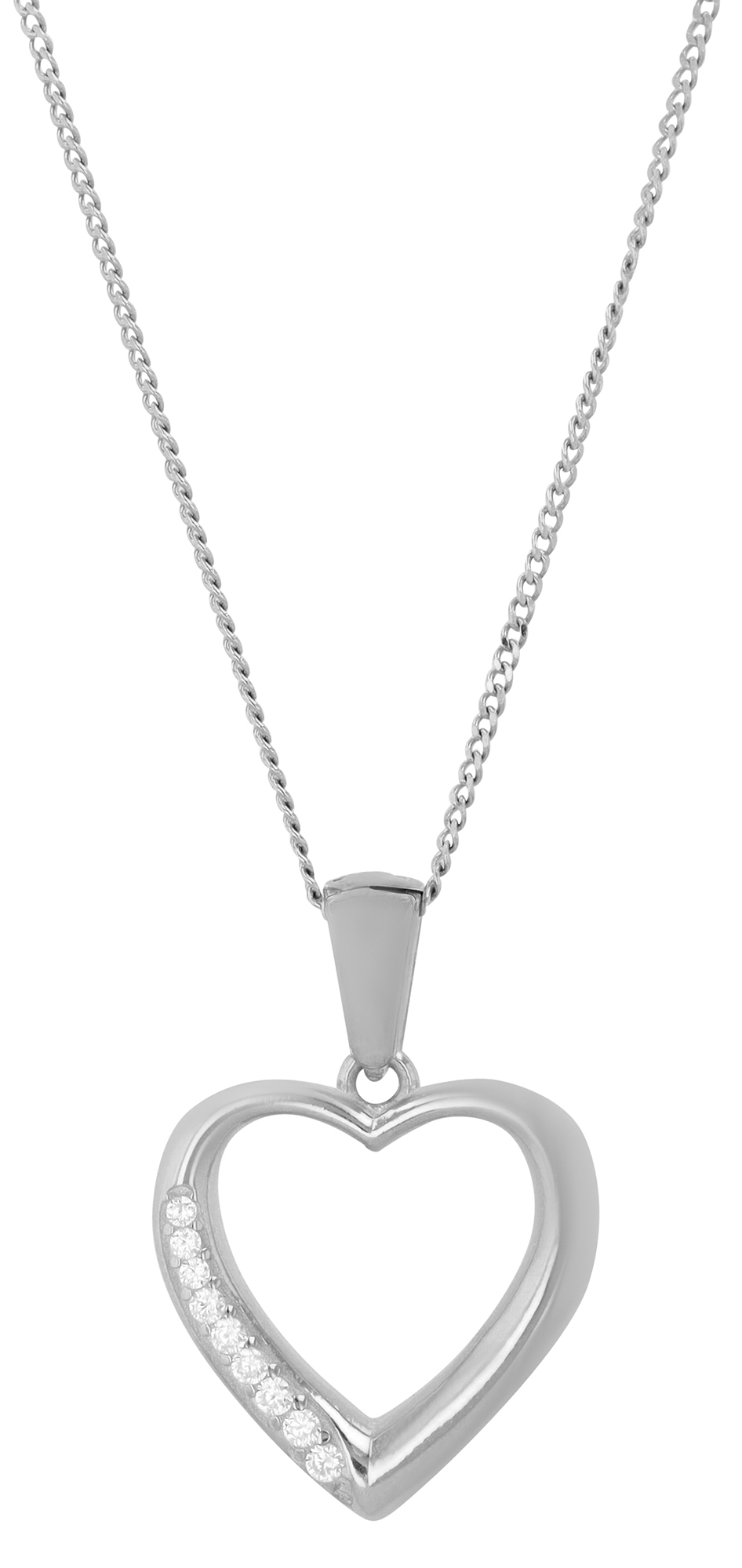 "Dalia" 925/- Echt Silber Anhänger, Herz, silberfarben rhodiniert