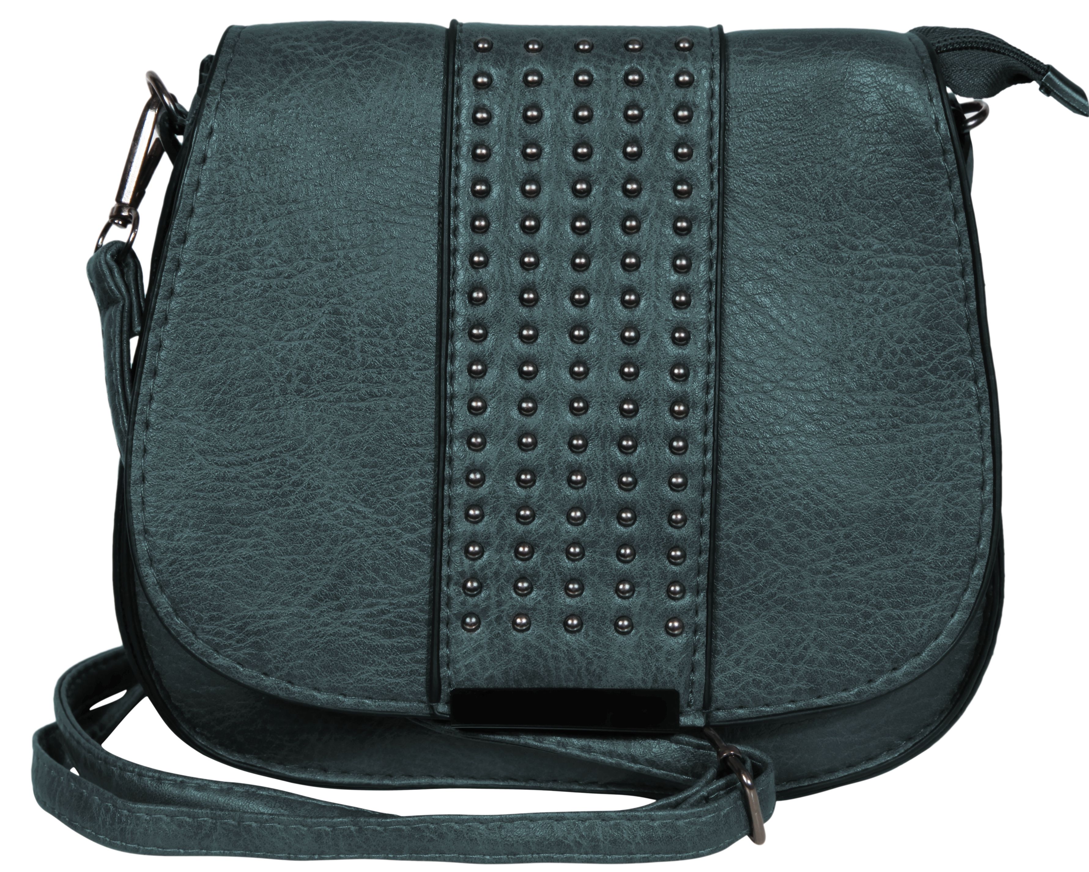 Damen Handtasche aus Lederimitation, dunkelgrün