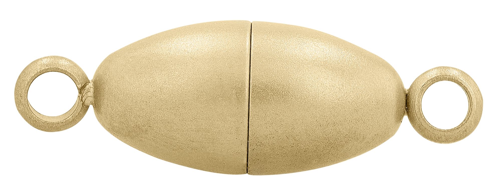 Magnetschließe oval, Edelstahl goldfarben mattiert,  6 mm
