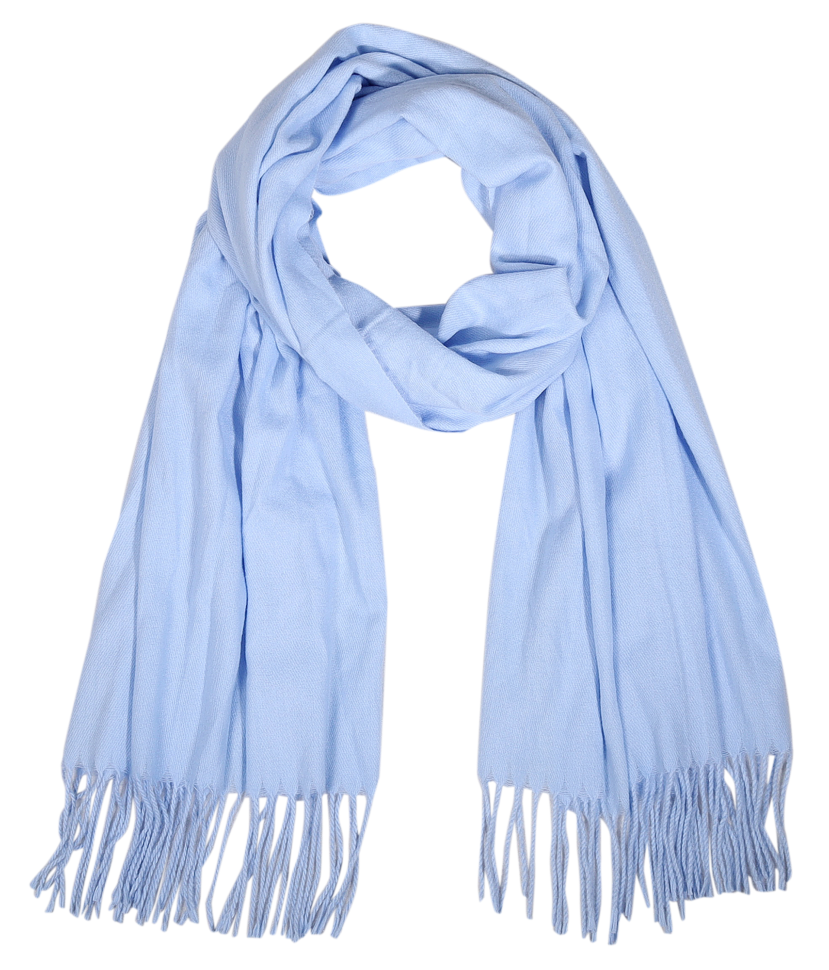 Winterschal, unifarben Hellblau, 100% Viskose, VE 4