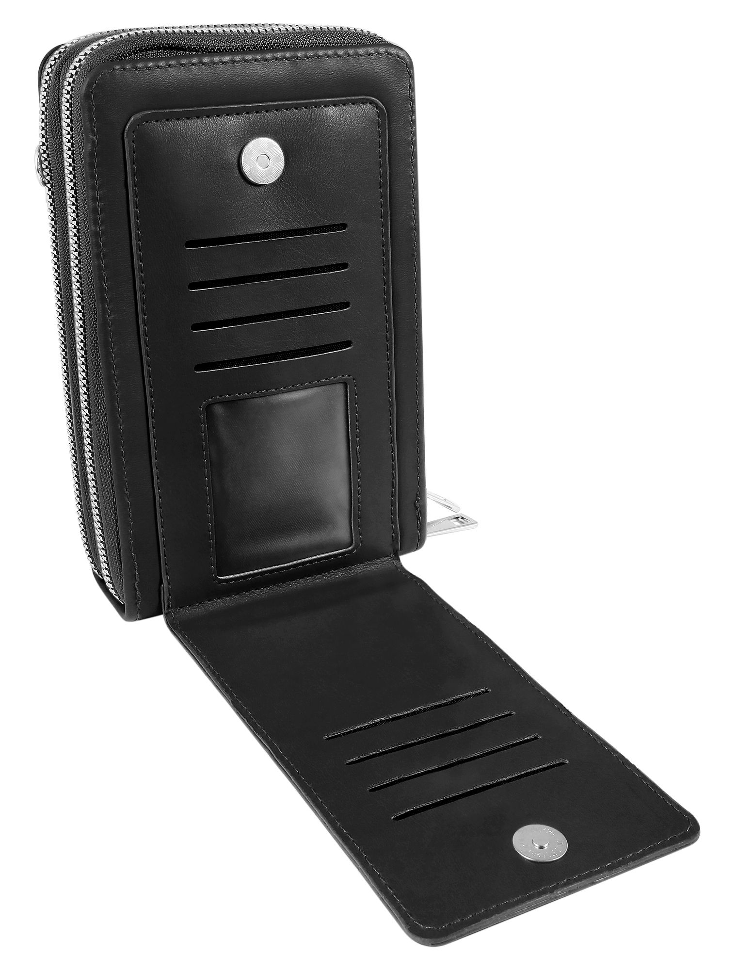 Handyumhängetasche aus Lederimitation, geeignet für iPhone15, schwarz