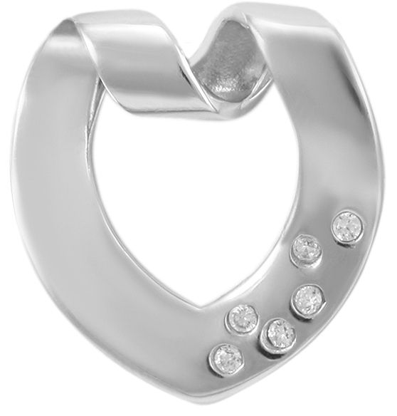 925/- Echt Silber Anhänger ohne Kette "Raelyn", zirkoniabesetztes Herz, 925/rhodiniert