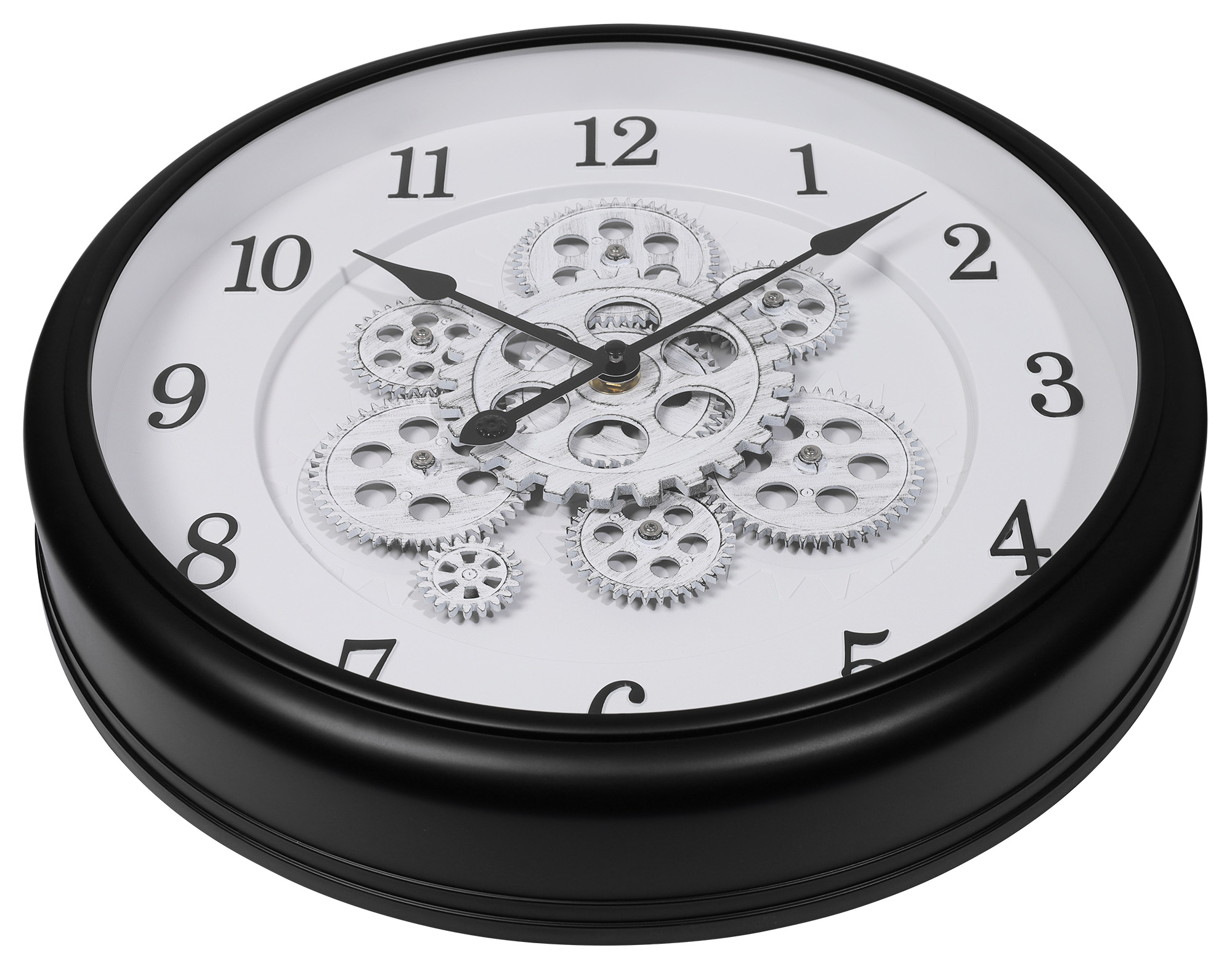 Skelett-Wanduhr im Industrial-Vintage-Look, Ø 40 cm, schwarz/ weiß
