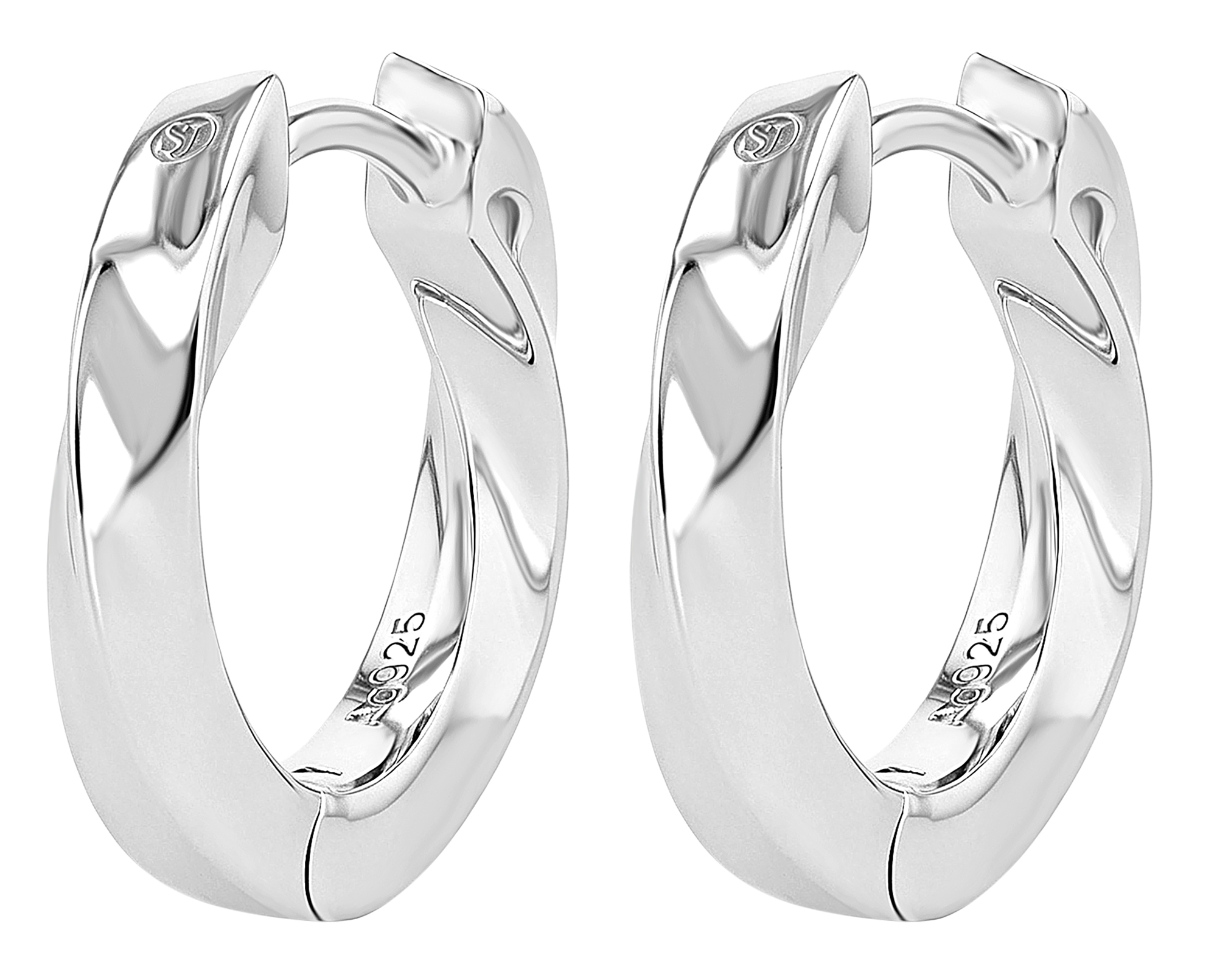 Sif Jakobs Jewellery 925/- Echt Silber Creolen "Ferrara Piccolo Pianura" Ø 10 mm, rhod.