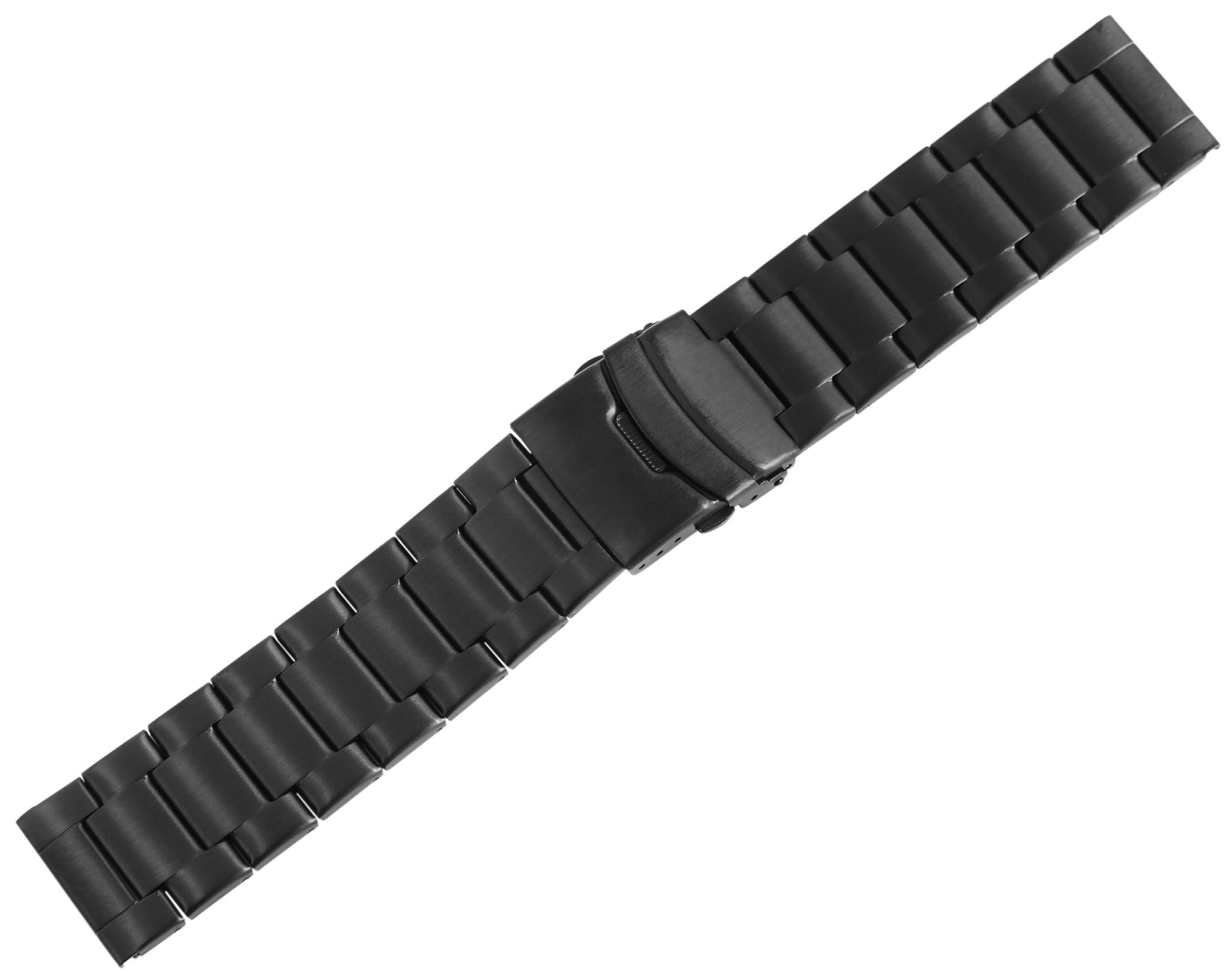 Edelstahl-Uhrenarmband, schwarz, mattiert, 18 mm