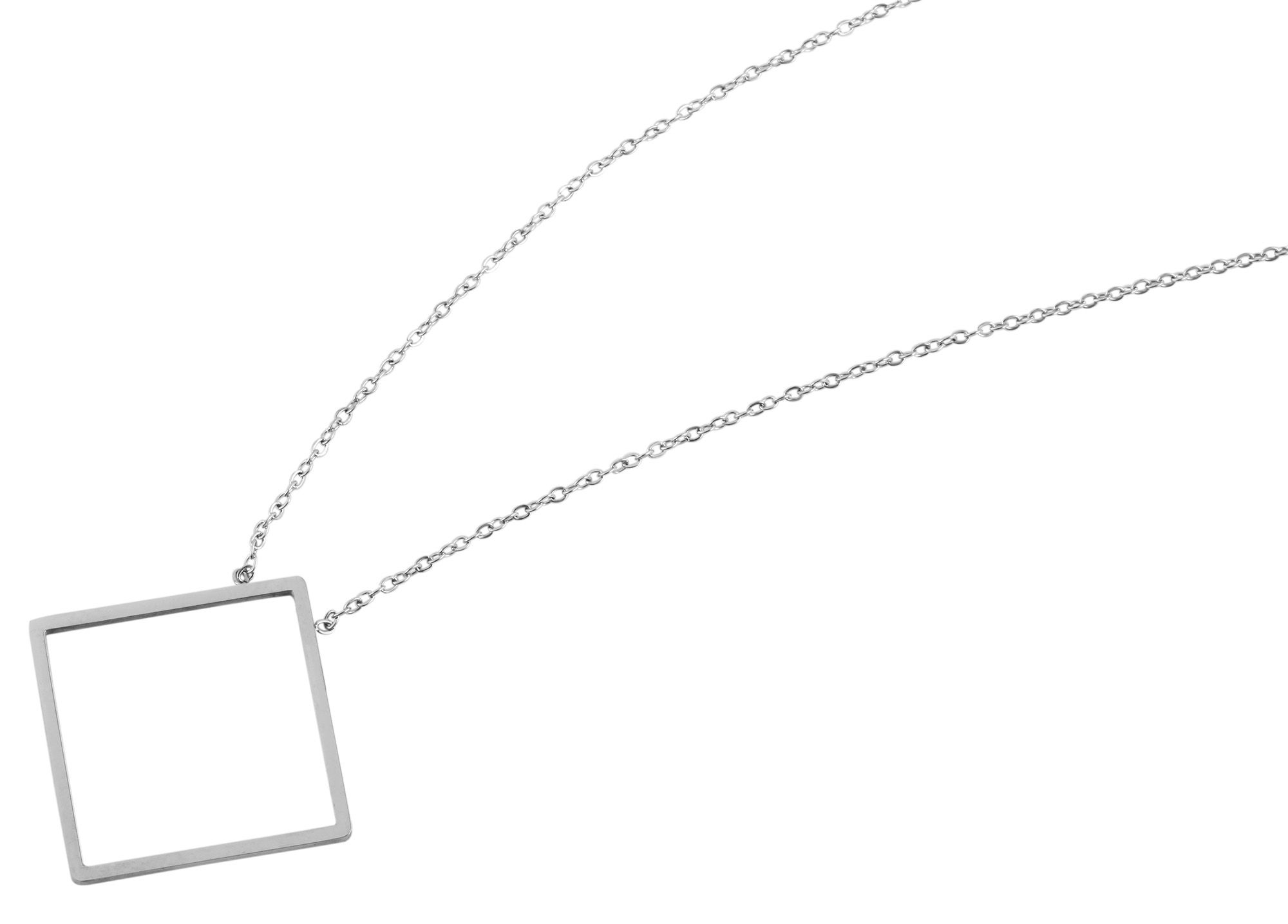 Akzent Edelstahlschmuckset aus Armband und Kette mit Anhänger, silberfarbig