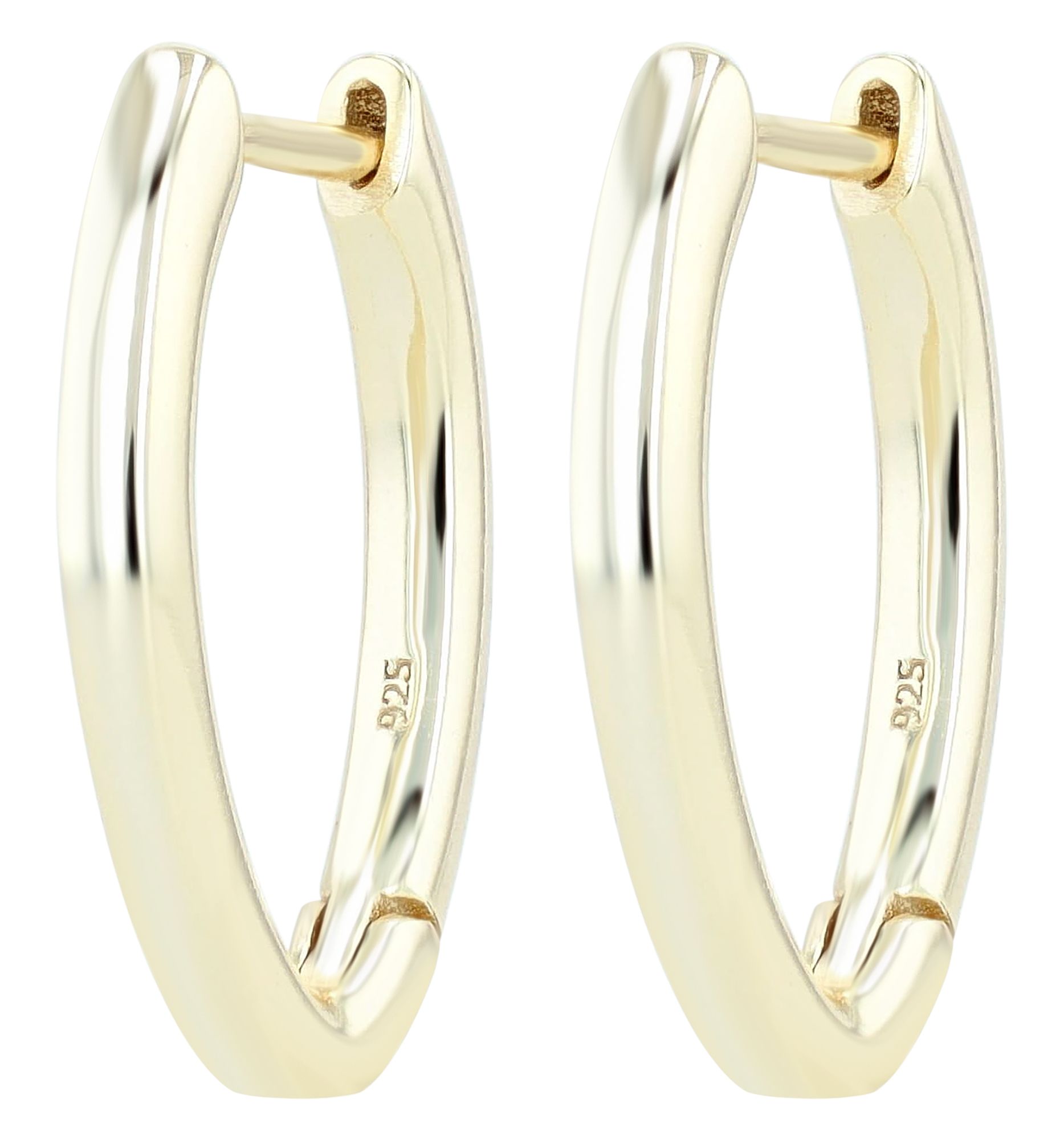 "Aghatha" 925/- Echt Silber Creole in V-Form, vergoldet