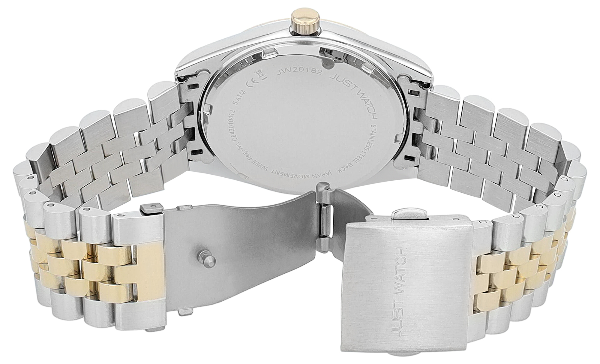 Just Watch Herrenuhr "Harald" mit Edelstahl Gliederarmband, Datumsanzeige, Ø 42 mm, 5ATM, dunkelbalu/bicolor