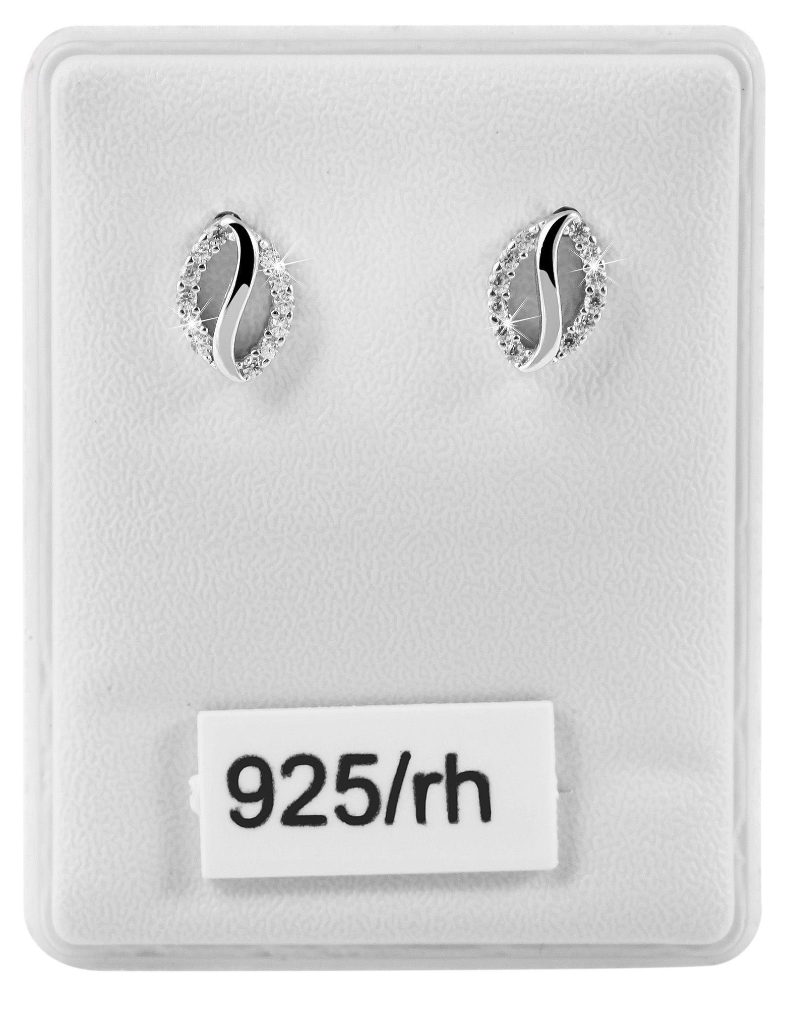 "Osia", 925/- Echtsilber Ohrstecker, Zirkoniabesatz, rhodiniert
