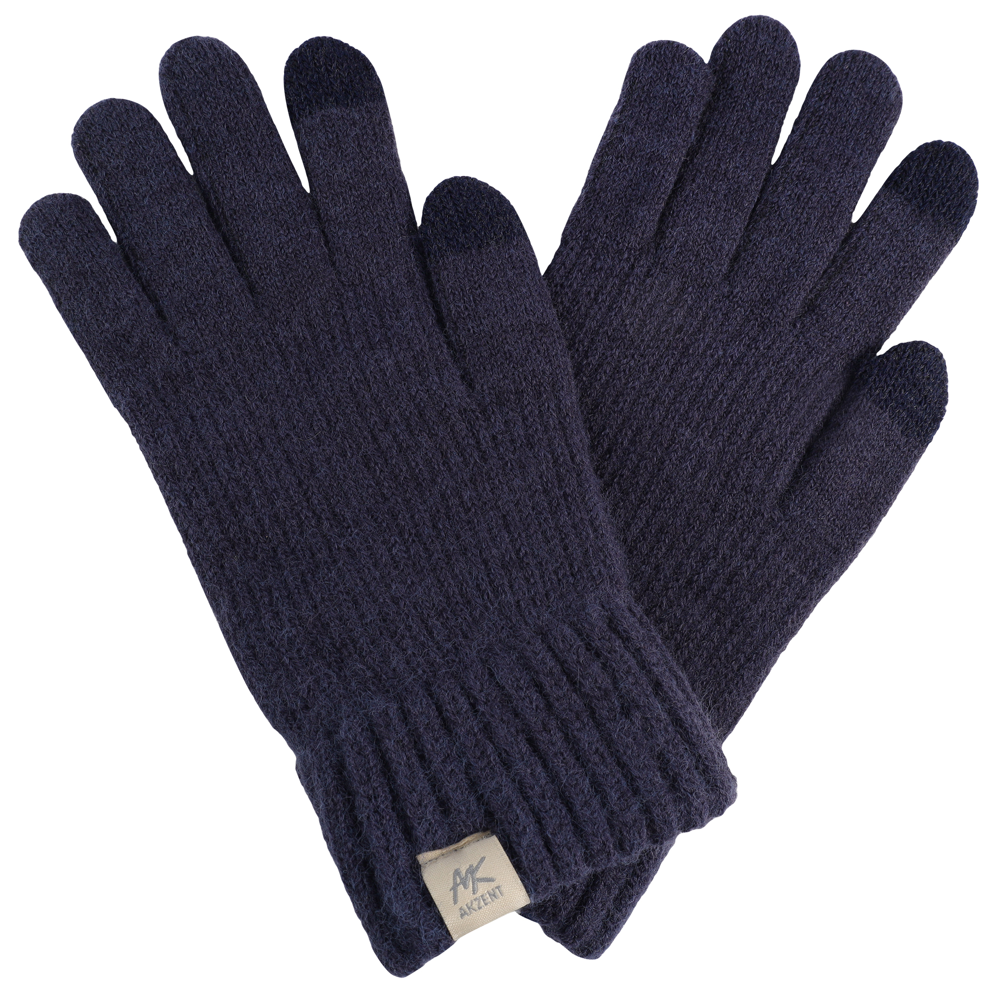 Herren-Handschuhe, Gr L, blau, Touch-Finger, 100% Polyester, VE-4
