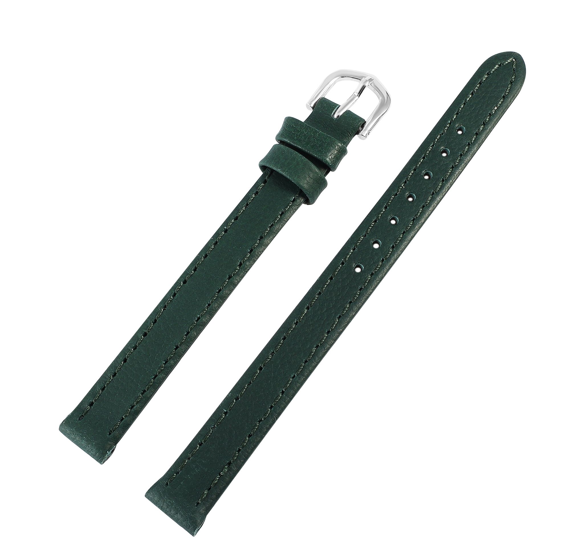 Echtleder-Uhrenarmband "super-soft", grün, Naht,10 mm