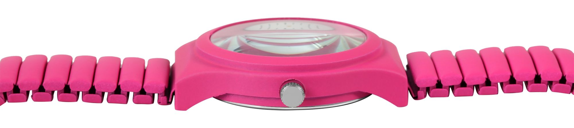 Excellanc Damenarmbanduhr mit Edelstahlzugband, neonpink