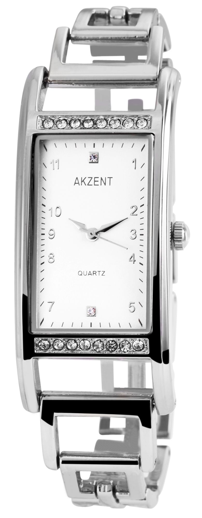 Akzent Damenuhr mit Metallarmband
