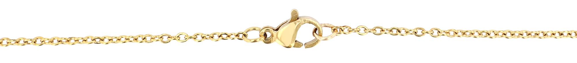 "Dunda", Akzent Ankerkette, Edelstahl, Perle & Ring, poliert, goldfarben, 45 cm