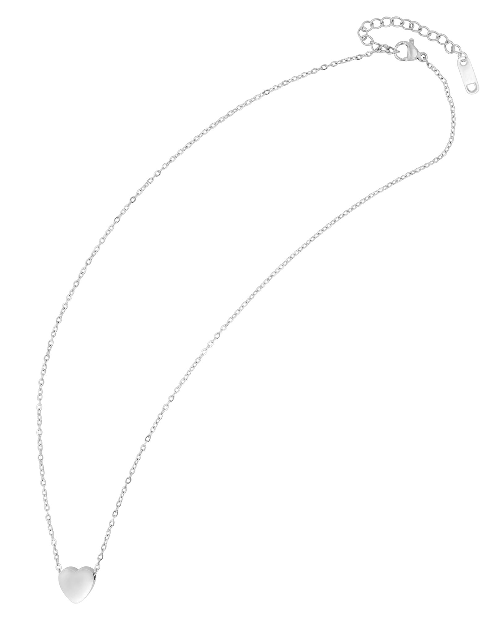 Akzent Kette mit Herzanhänger, "Lorelei", Edelstahl, silberfarben