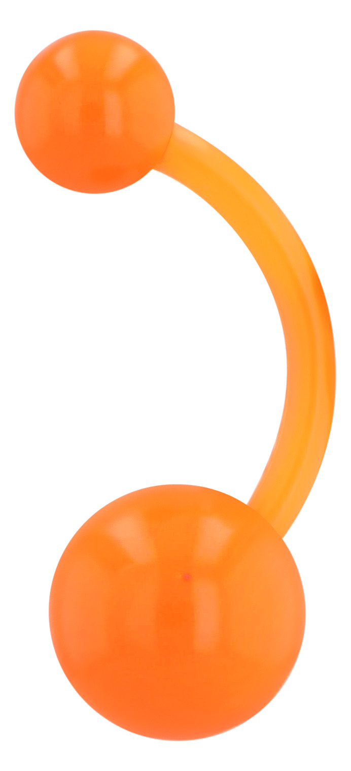 "Mirnesa" Bauchnabelpiercing, VE 6 aus Kunststoff, Länge 10 mm/ Stärke 1,5, orange