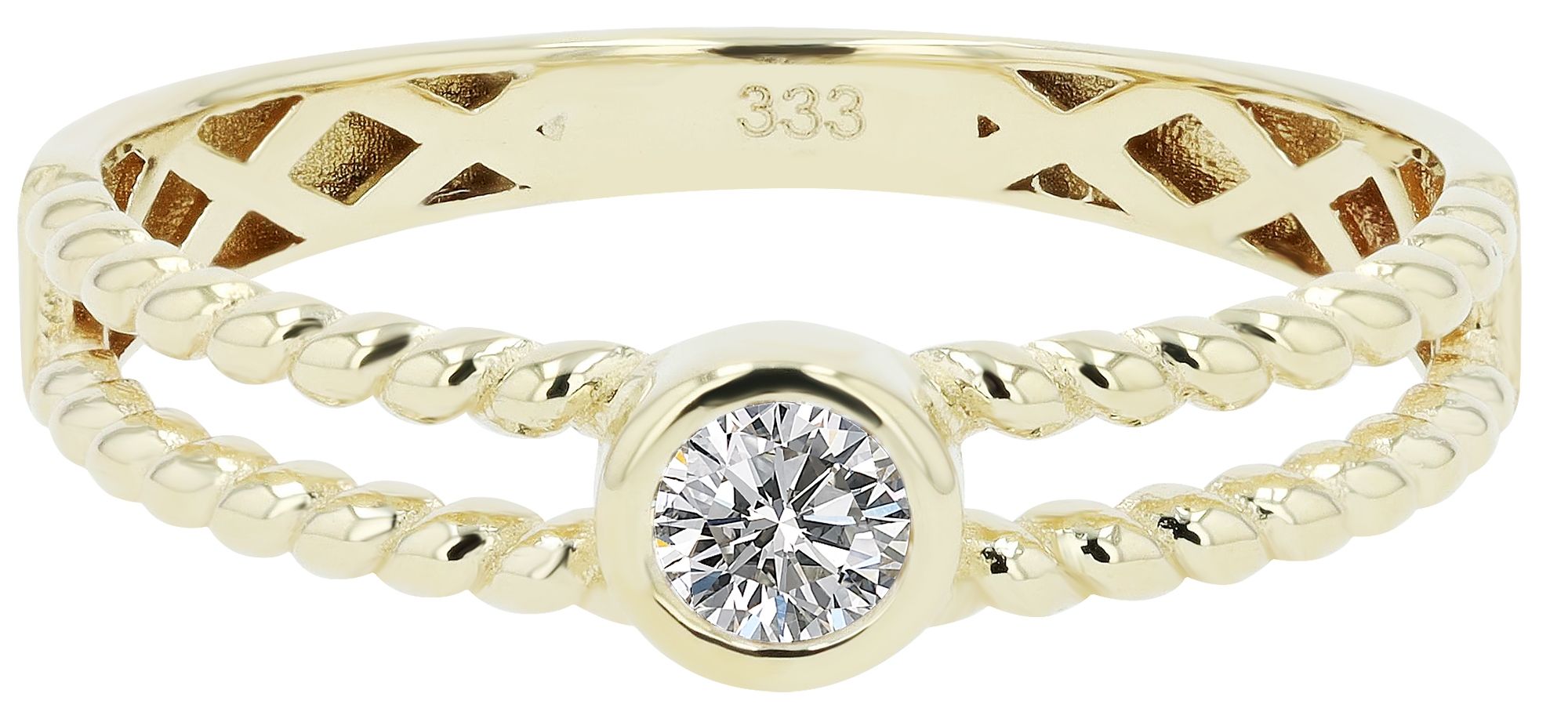 333/- Gold Ring "Lania" mit Zirkonia, 8 Karat, Goldfarbig, Gr. 52