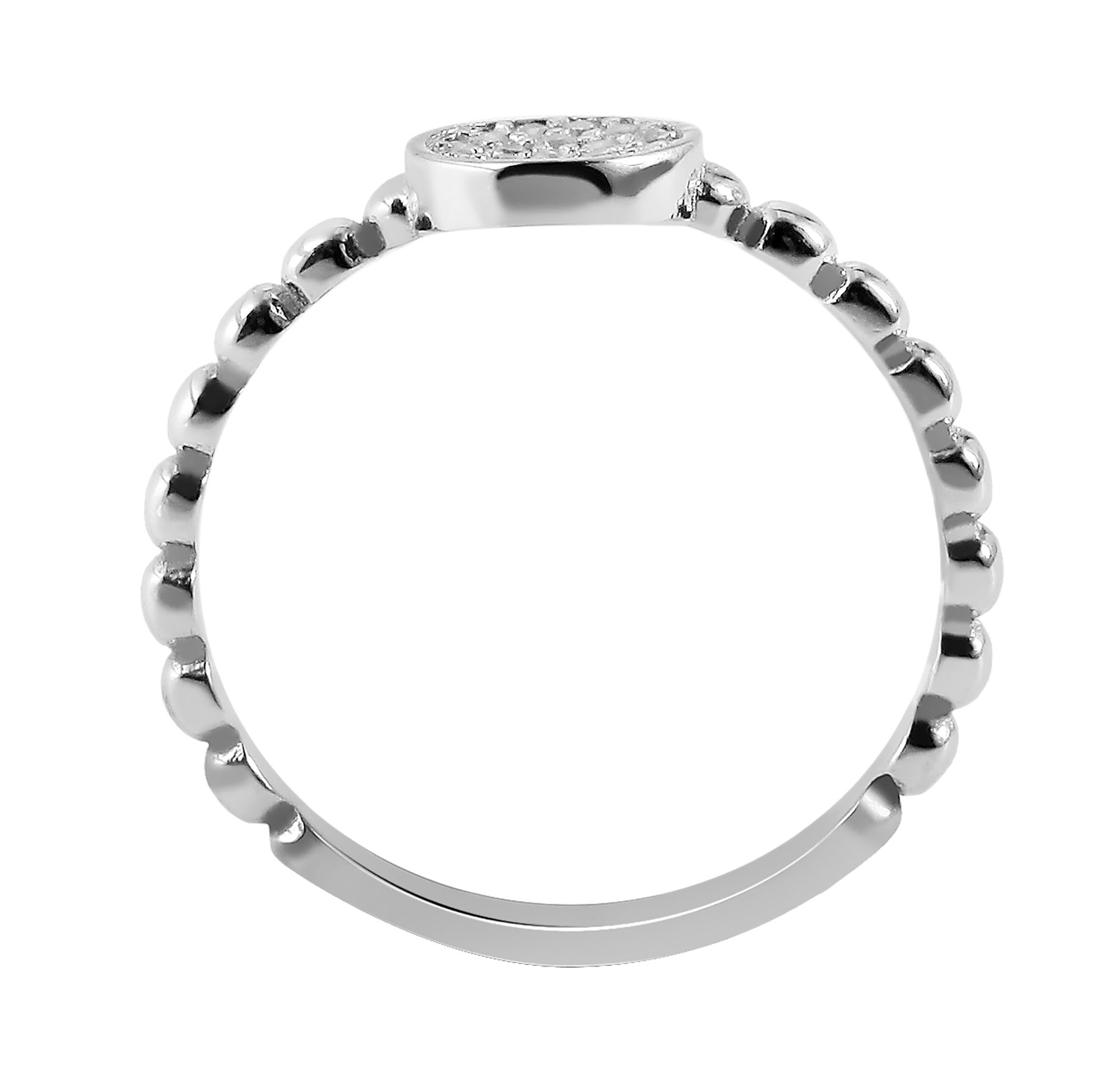 925/- Echt Silber Ring "Eivor" mit Zirkoniabesatz, 925/rhodiniert, Gr. 50