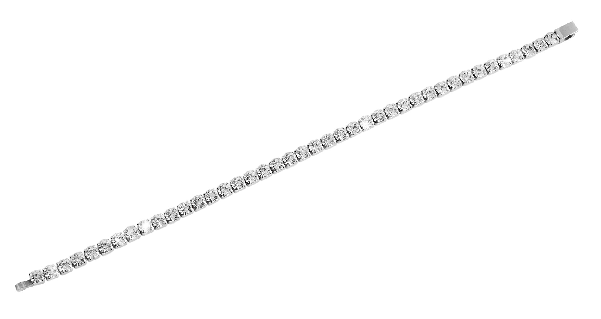"Ankea" Edelstahl Tennisarmband 23 cm, Similisteinen & Magnetverschluss