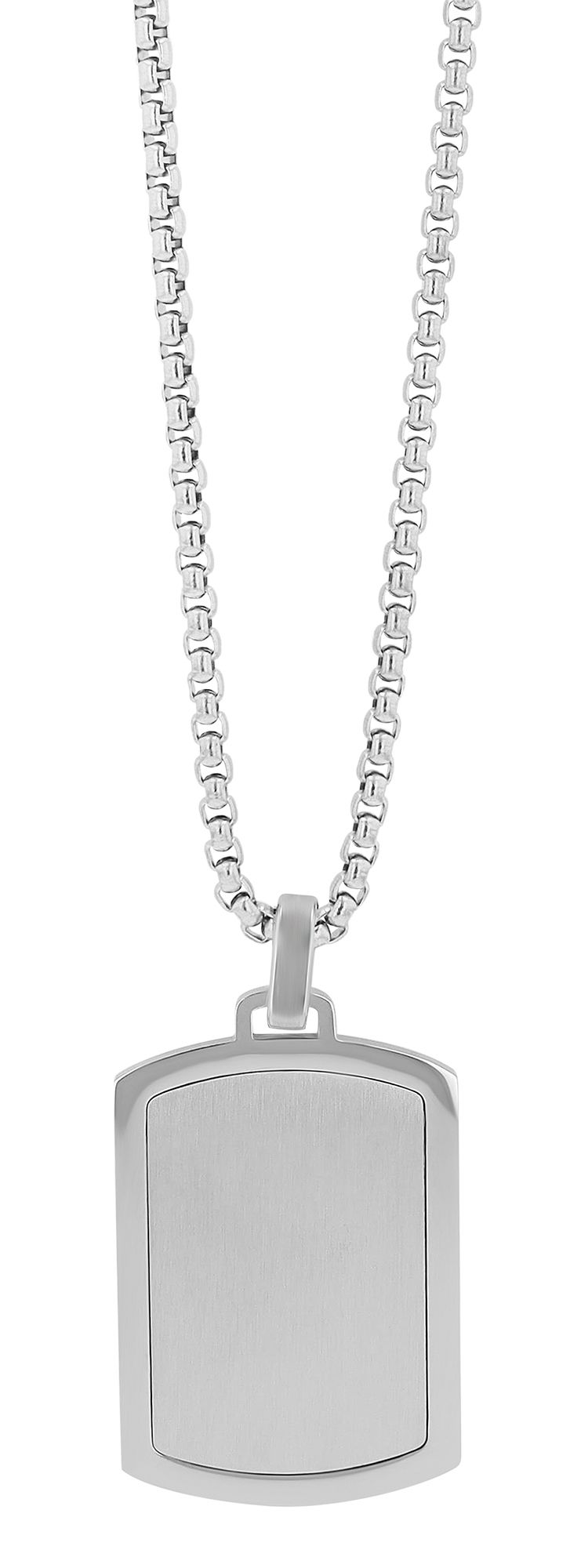 Akzent Edelstahlkette "Nassim" mit Dogtag Anhänger, silberfarben