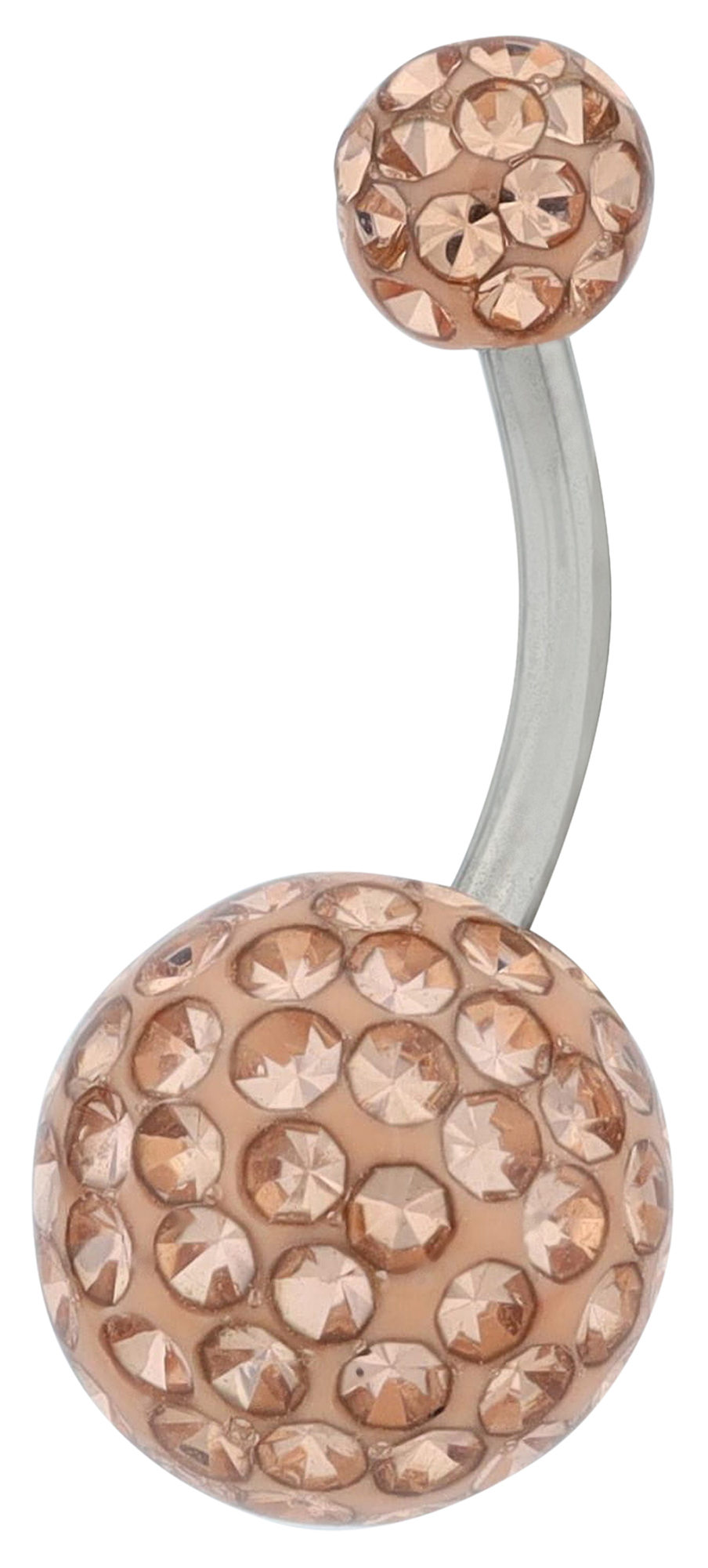 "Arla" Edelstahl-Bronze Bauchnabelpiercing, Länge 10,5 mm/ Stärke 1,8 mm, Rosegold