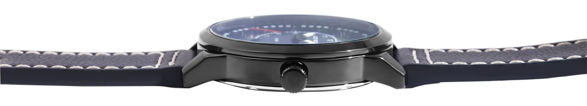 JUST WATCH "Benedict" Herrenuhr mit Echtlederband, Blau