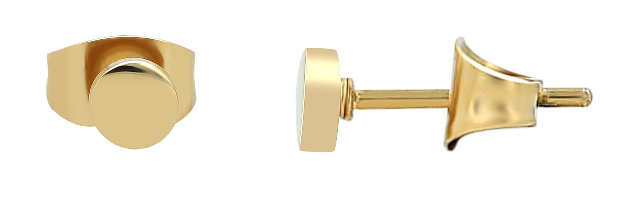 "Dune" Edelstahl Ohrstecker - Plättchen Ø 4 mm, goldfarben