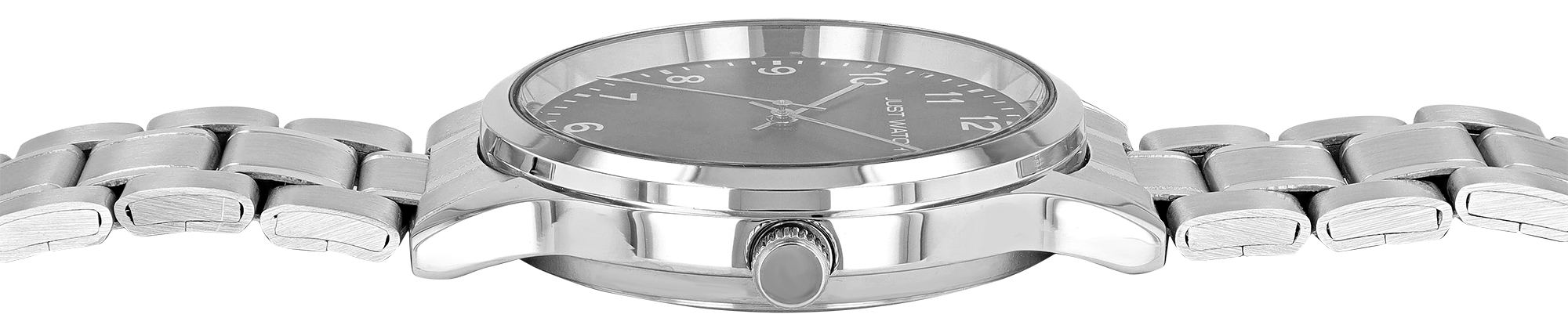 Just Watch "Valentin" Herrenuhr Ø 38,5mm mit Edelstahlband, silberfarben/ schwarz