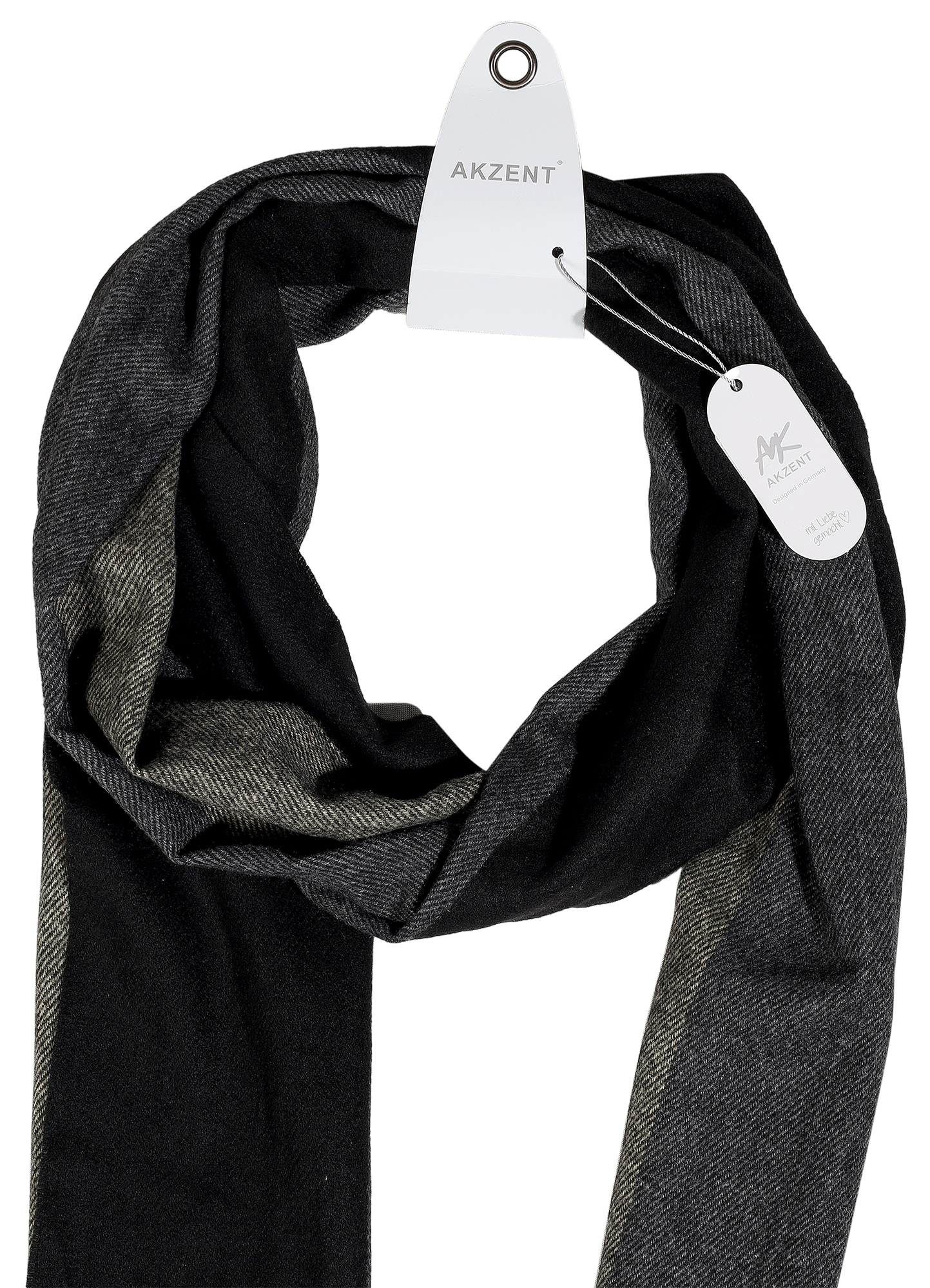 Herren Winterschal, schwarz/ beige, 100% Polyester VE 4