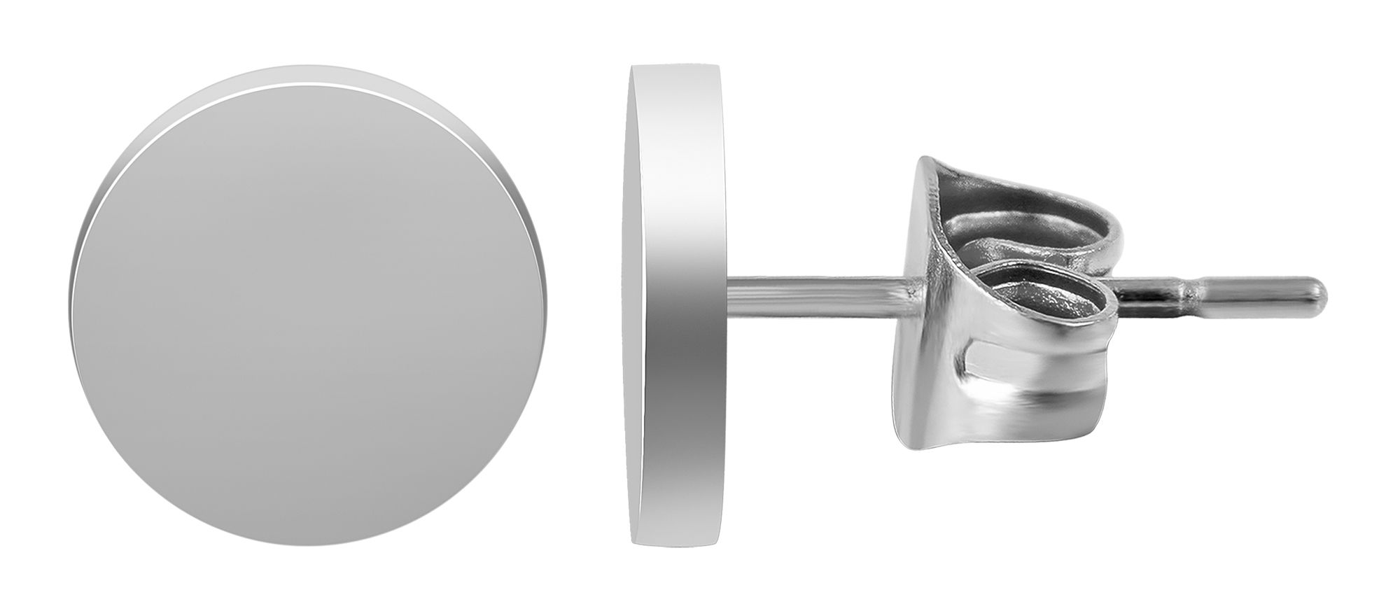 Akzent Ohrstecker, Edelstahl, rund, silberfarben
