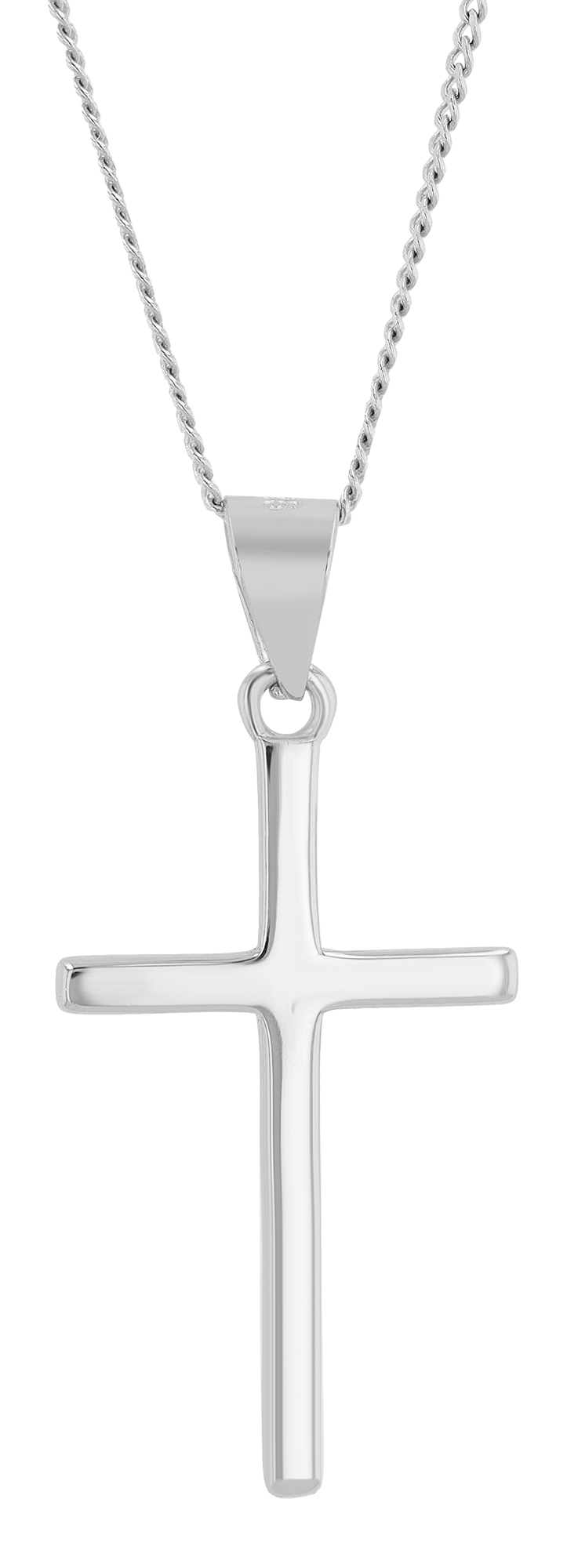 925/- Echtsilber Kettenanhänger "Crispus", Kreuz, rhodiniert