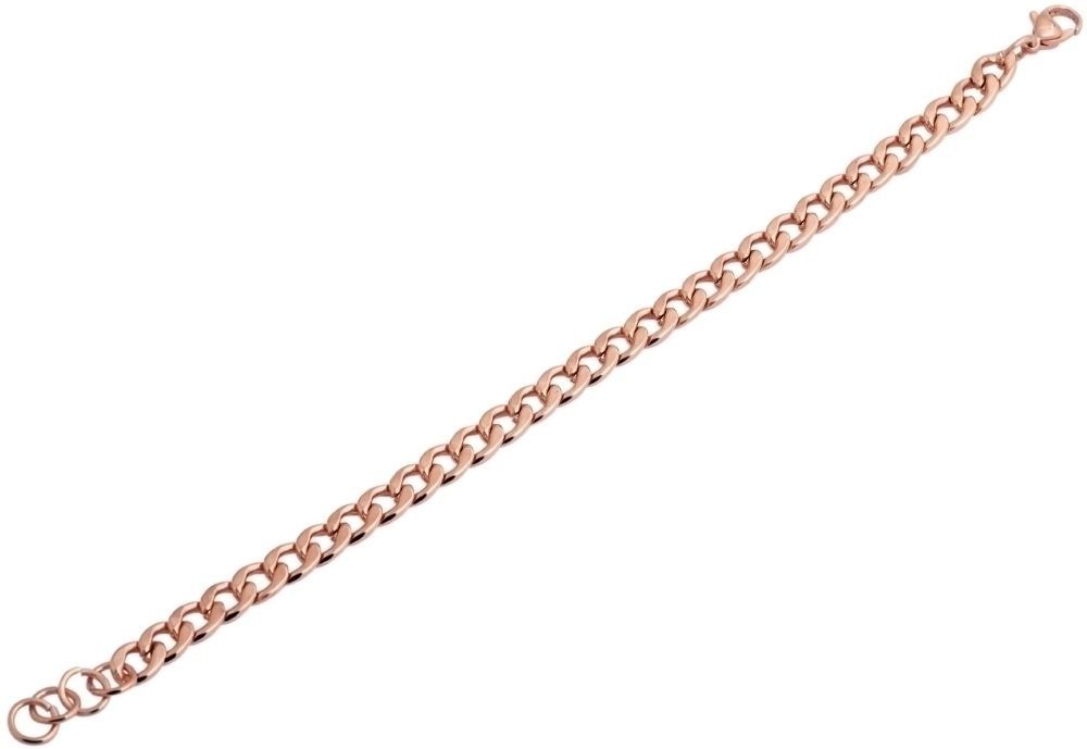 Akzent Panzerketten-Armband aus Edelstahl, roségoldfarben