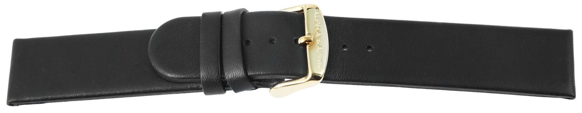Basic Echtleder Armband in schwarz, glatt, flach, 16 mm