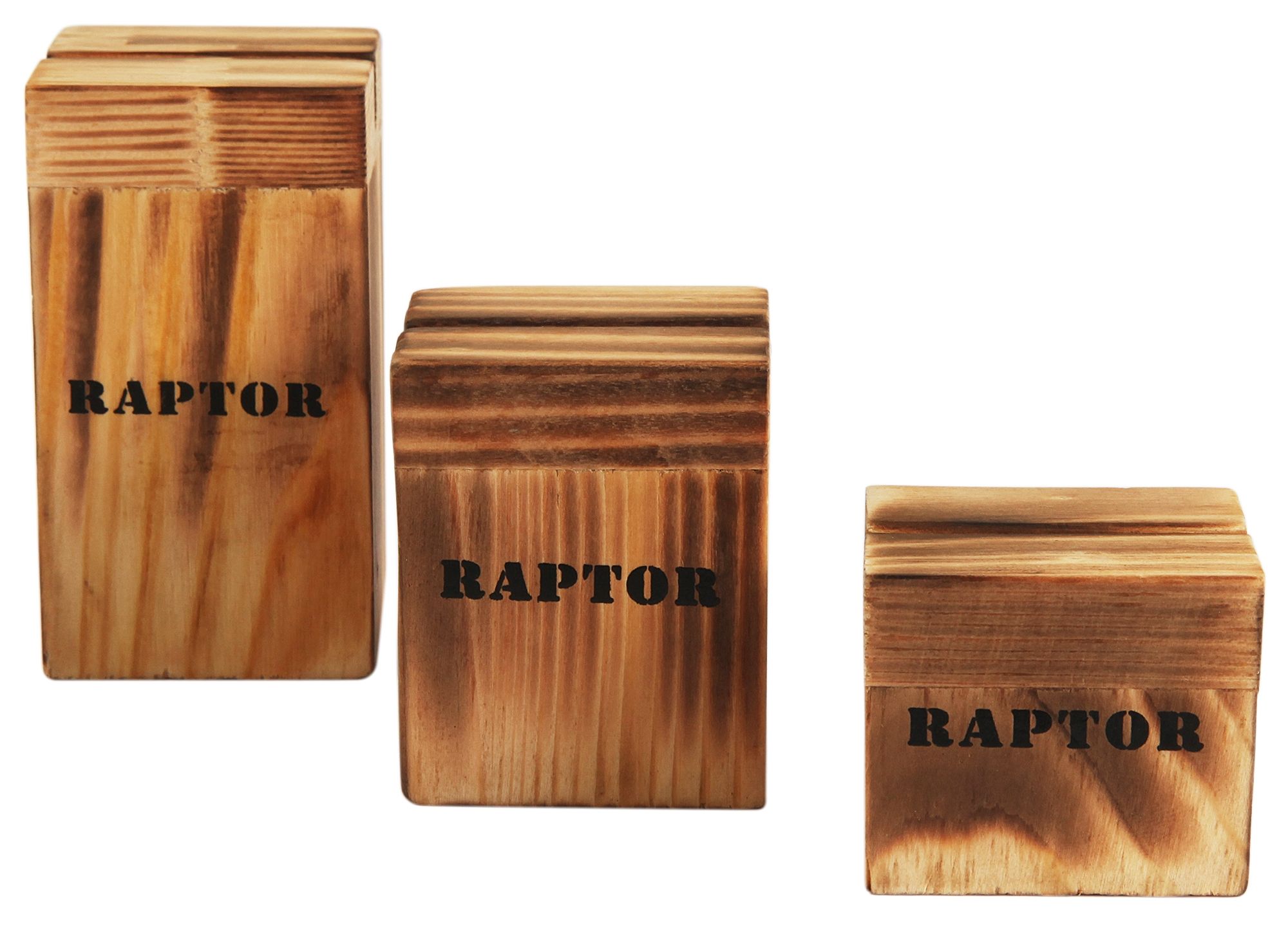 Raptor Aufsteller aus Holz, 3er Set