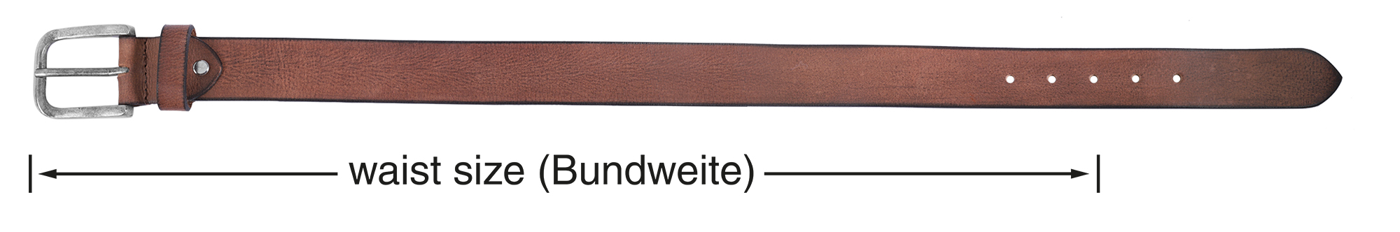 Leonardo Verrelli Echtleder Gürtel, braun, kürzbar, 100 cm