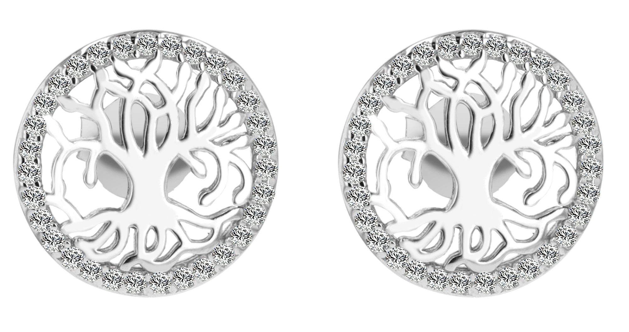 925/- Echt Silber Lebensbaum-Ohrstecker "Aislinn", rhodiniert