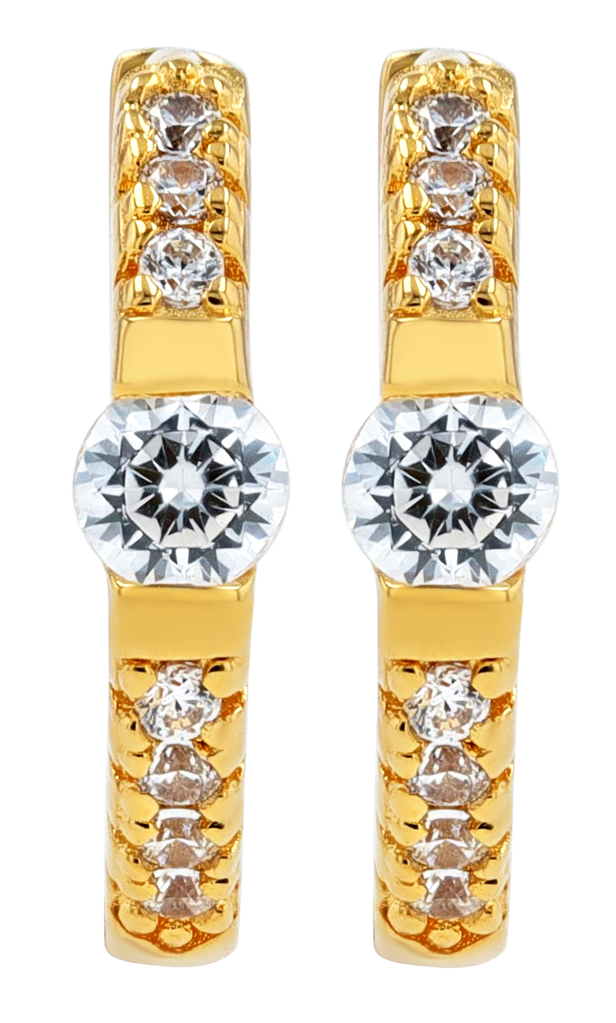 Sif Jakobs Jewellery 925/- Echt Silber Creolen "Ellera Uno Medio" Ø 10 mm, Zirkonia, verg.