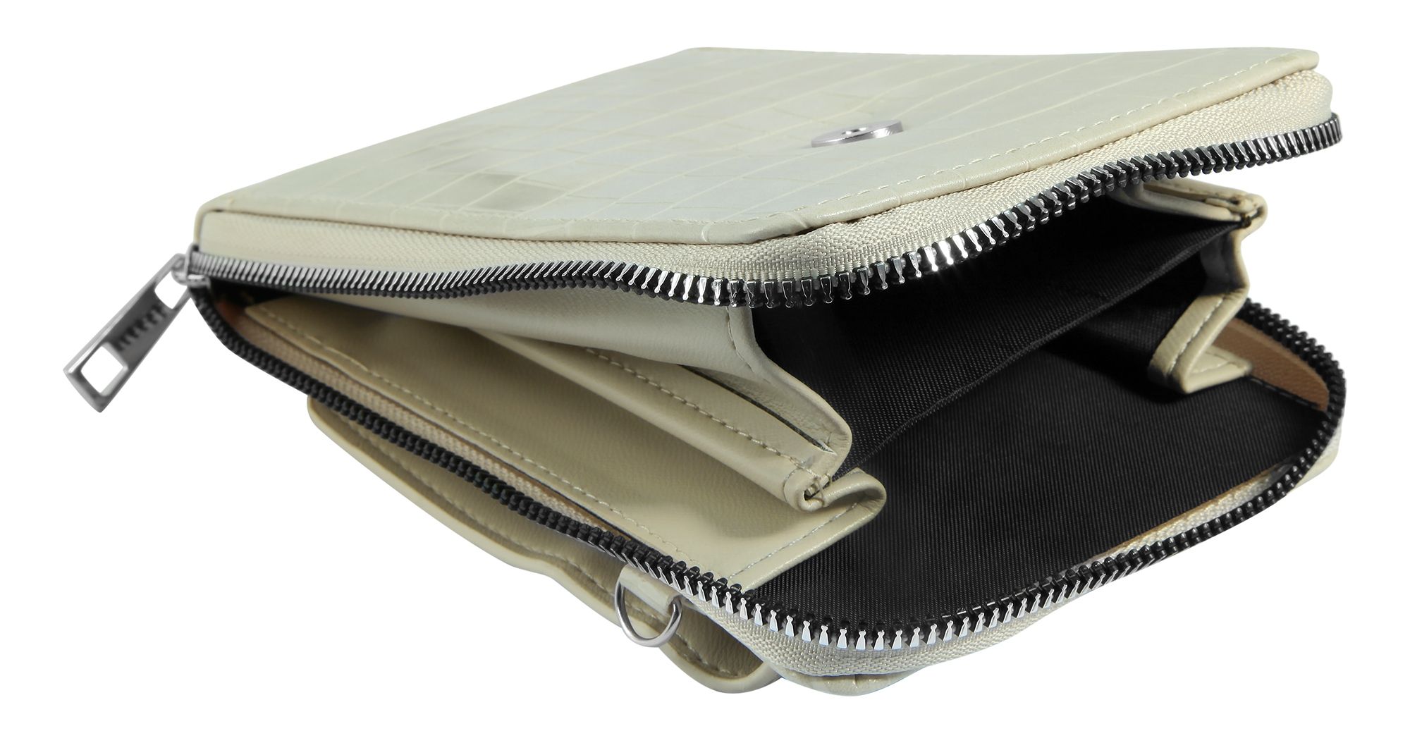 Handyumhängetasche aus Lederimitation, geeignet für iPhone 15, beige