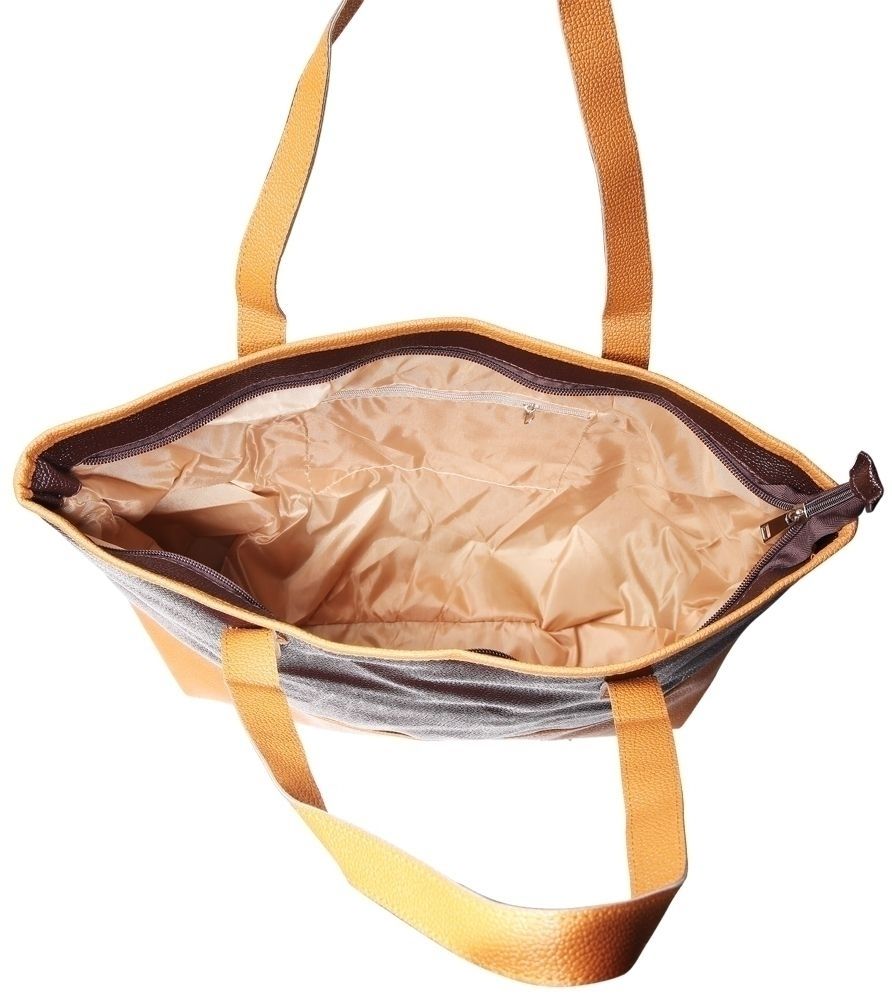 Damenhandtasche aus Lederimitation, Braun