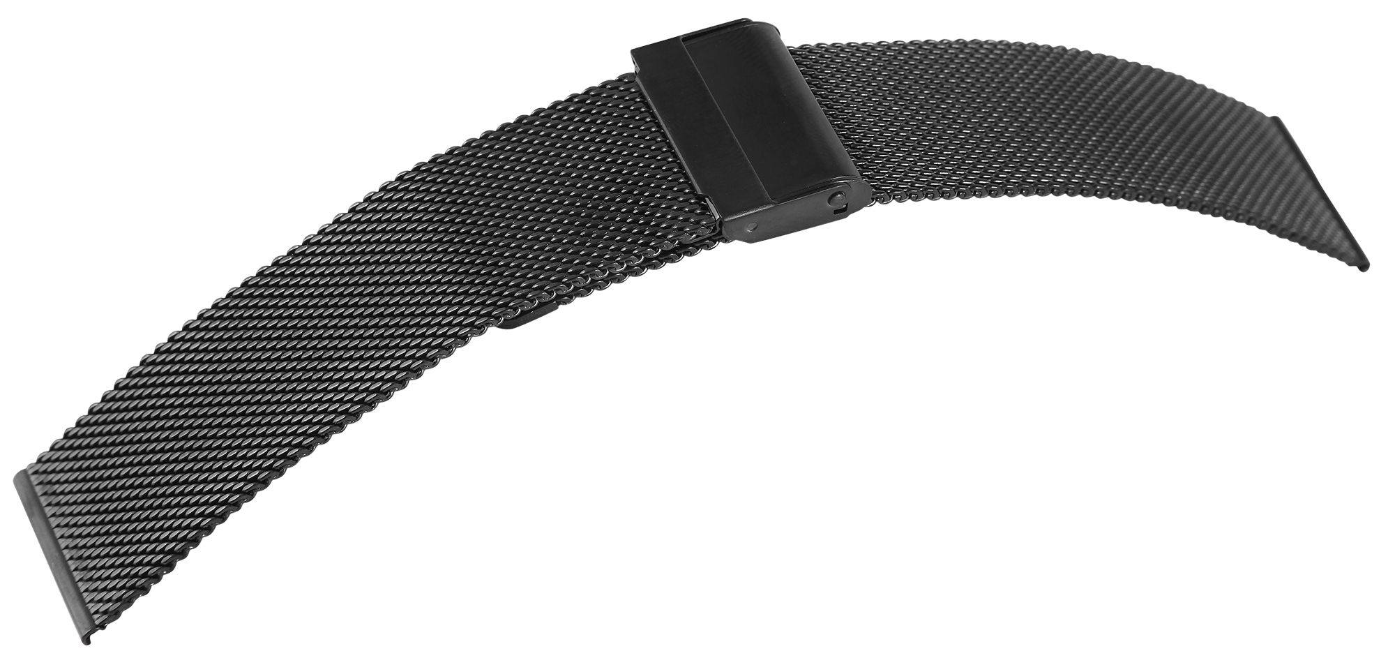 Edelstahl-Milanesearmband (Quick-Release), schwarz, 22 mm